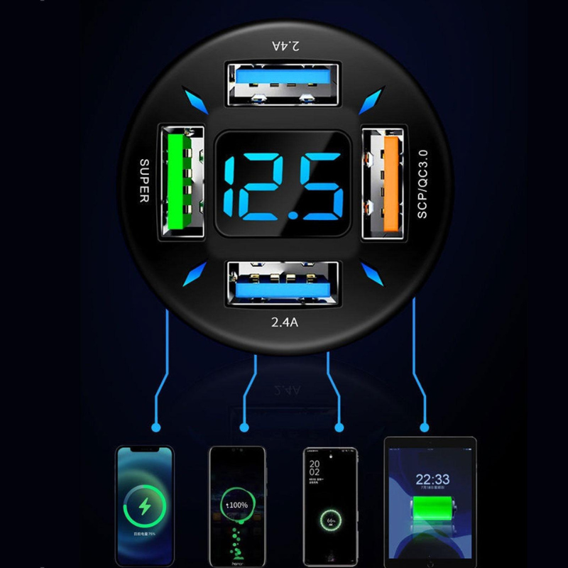 Car USB Super Charge 4 Port Adapter